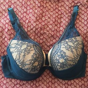 Blue Lace Cacique Plunge Bra